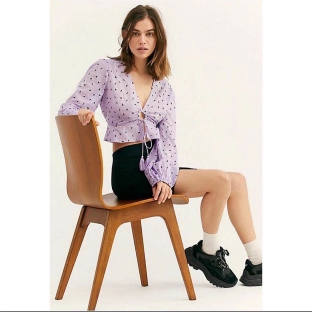Free People La Rose Embroidered Blouse Top